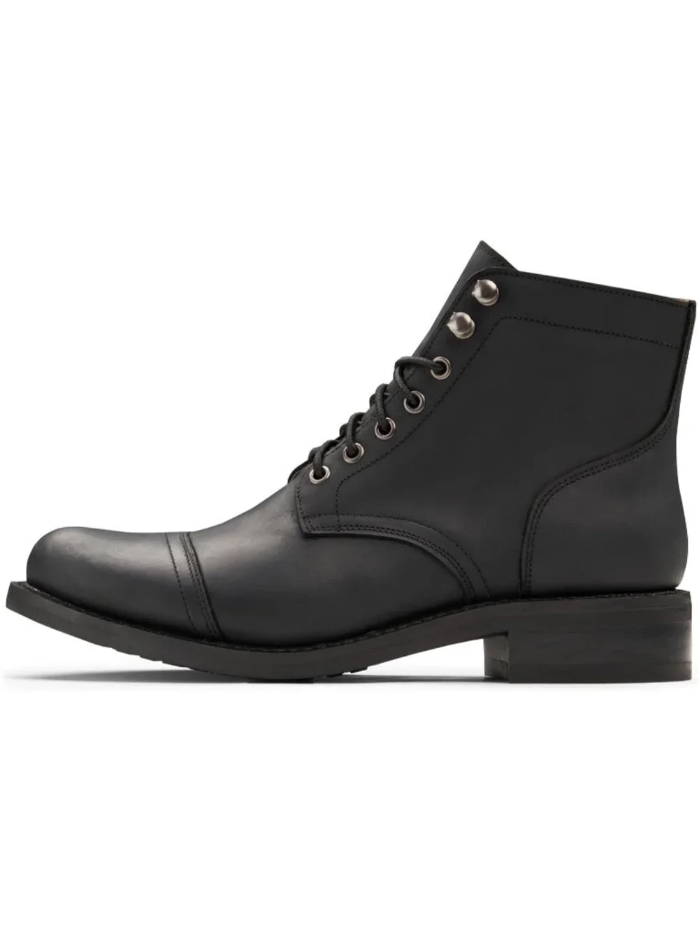 Men's Black Matte Pull Up Cap Toe Comfort Heritage Oxford Ankle Chukka Boot